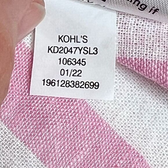 Draper James RSVP pink and white striped flutter sleeve smock top size M - Picture 14 of 14